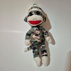 Ty Camouflage Sock Monkey Plush